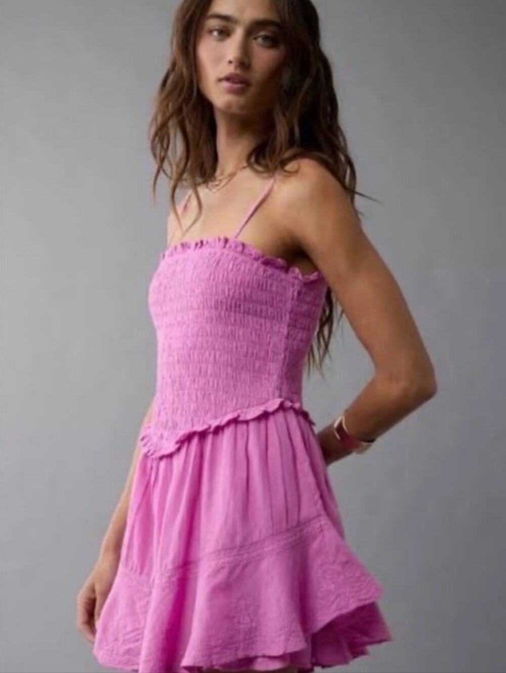 American Eagle Ruffle Tiered Romper